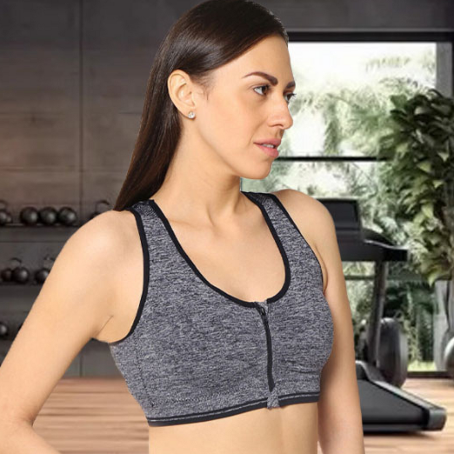 Brassière femme sport fermeture éclair cardio endurance confort thermique