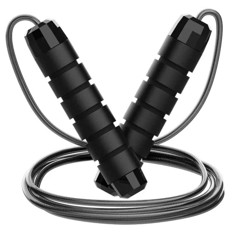 Corde a sauter ajustable noire professionnelle roulements billes précision