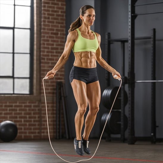 Entraînement cardio intensif corde à sauter réglable brûlage calories