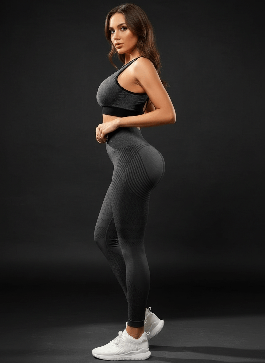 Legging anti-cellulite gainant gris taille haute compression drainante push-up sculptant Positiflow