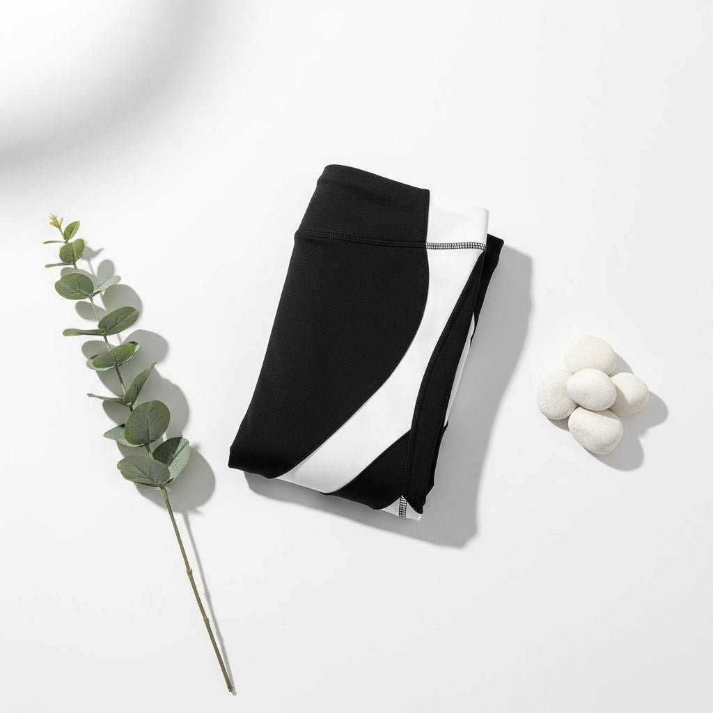 Legging noir blanc taille haute femme résistant lavage durable