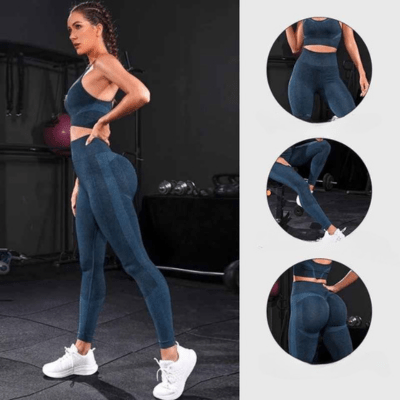 Mannequin taille S tenue sport femme chic ensemble fitness élégant coupe ajustée