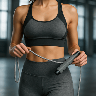Silhouette tonifiée femme grùce corde sauter quotidien minceur