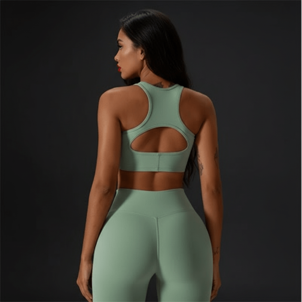 Sport soutien gorge côtelé élasticité 4 directions liberté mouvement