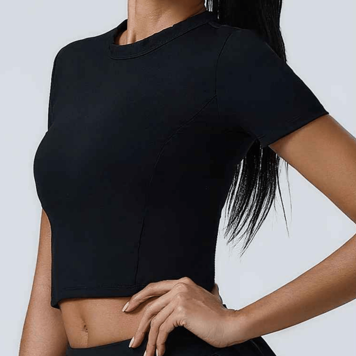 T shirt femme noir ultra-léger sensation seconde peau sport quotidien