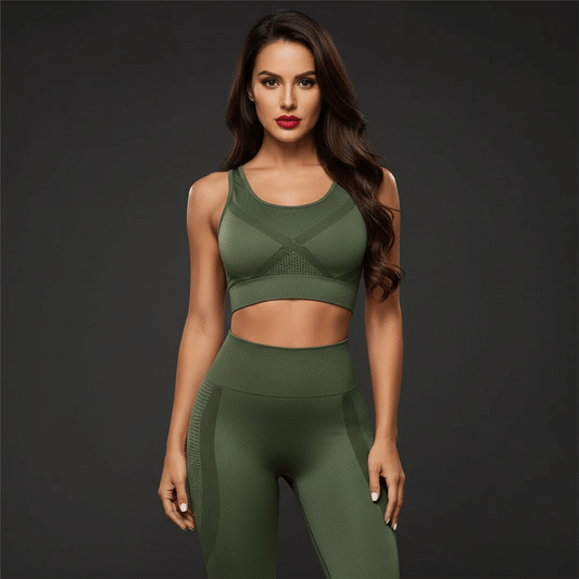 legging anti cellulite vue de face vert, silhouette affinée