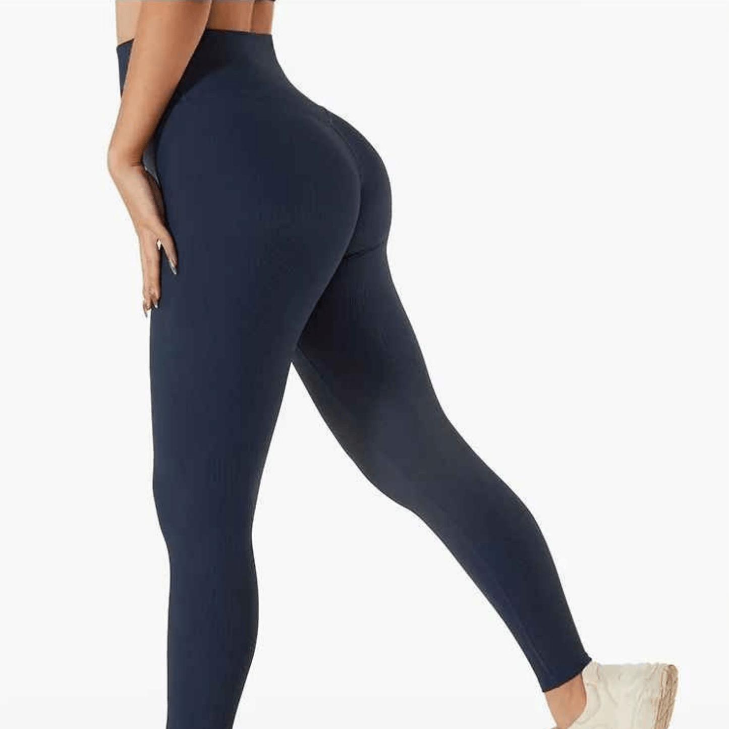 legging blanc femme sans couture sport confort invisible