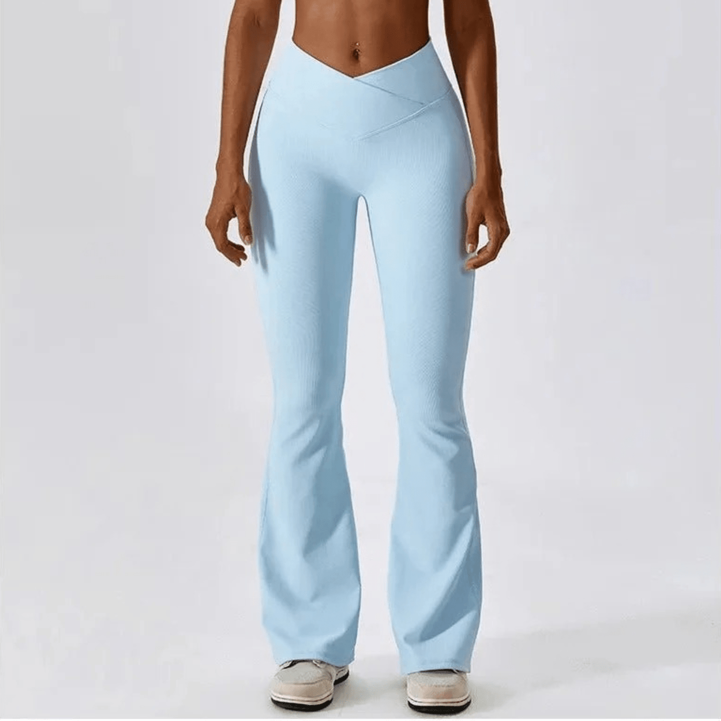 legging sport evase taille haute bleu