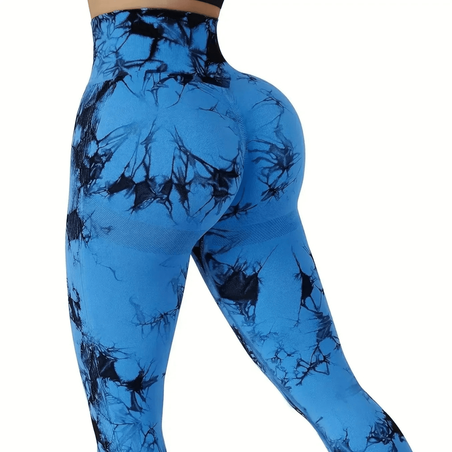 legging sport femme courbe naturelle bleu