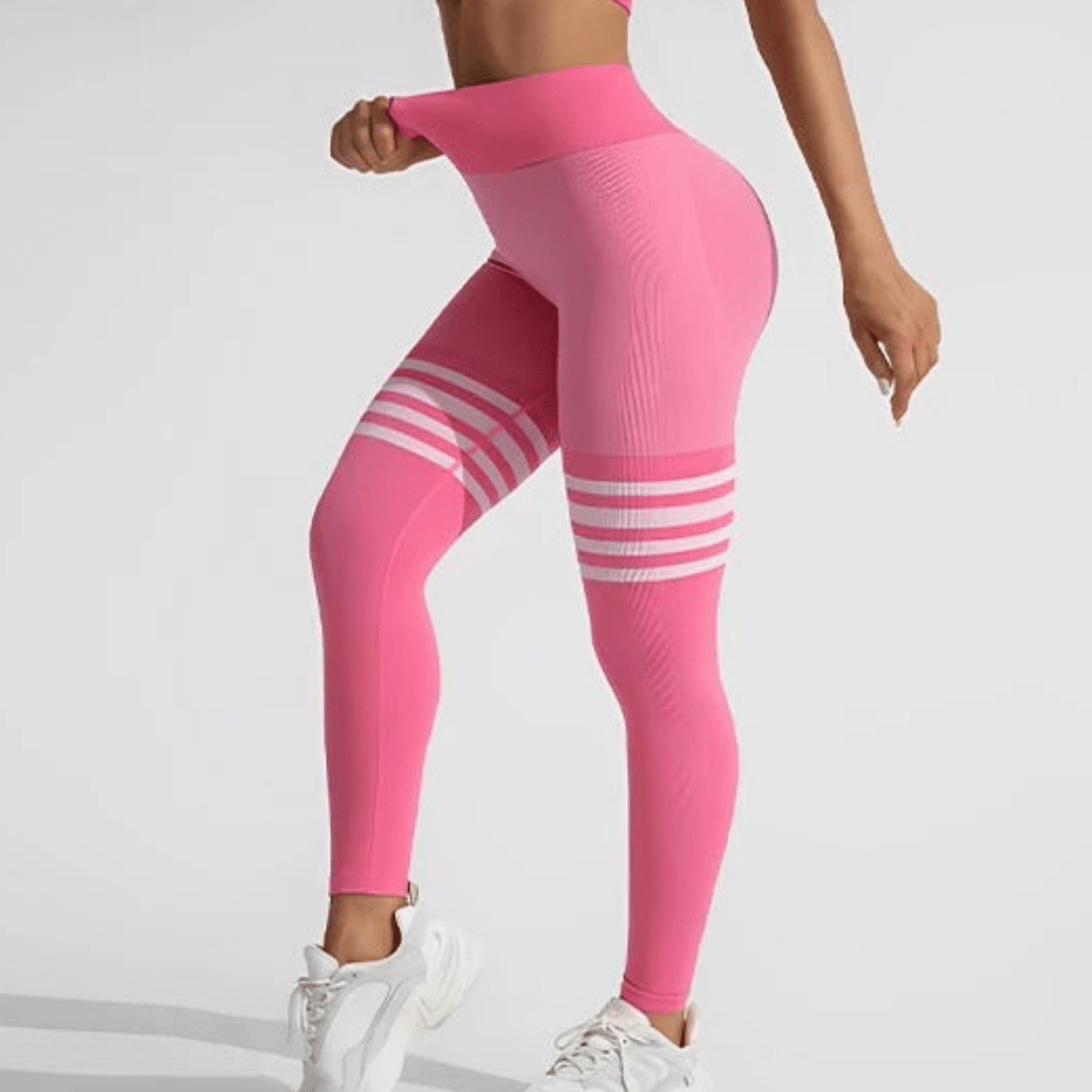 legging sport femme taille haute rayure