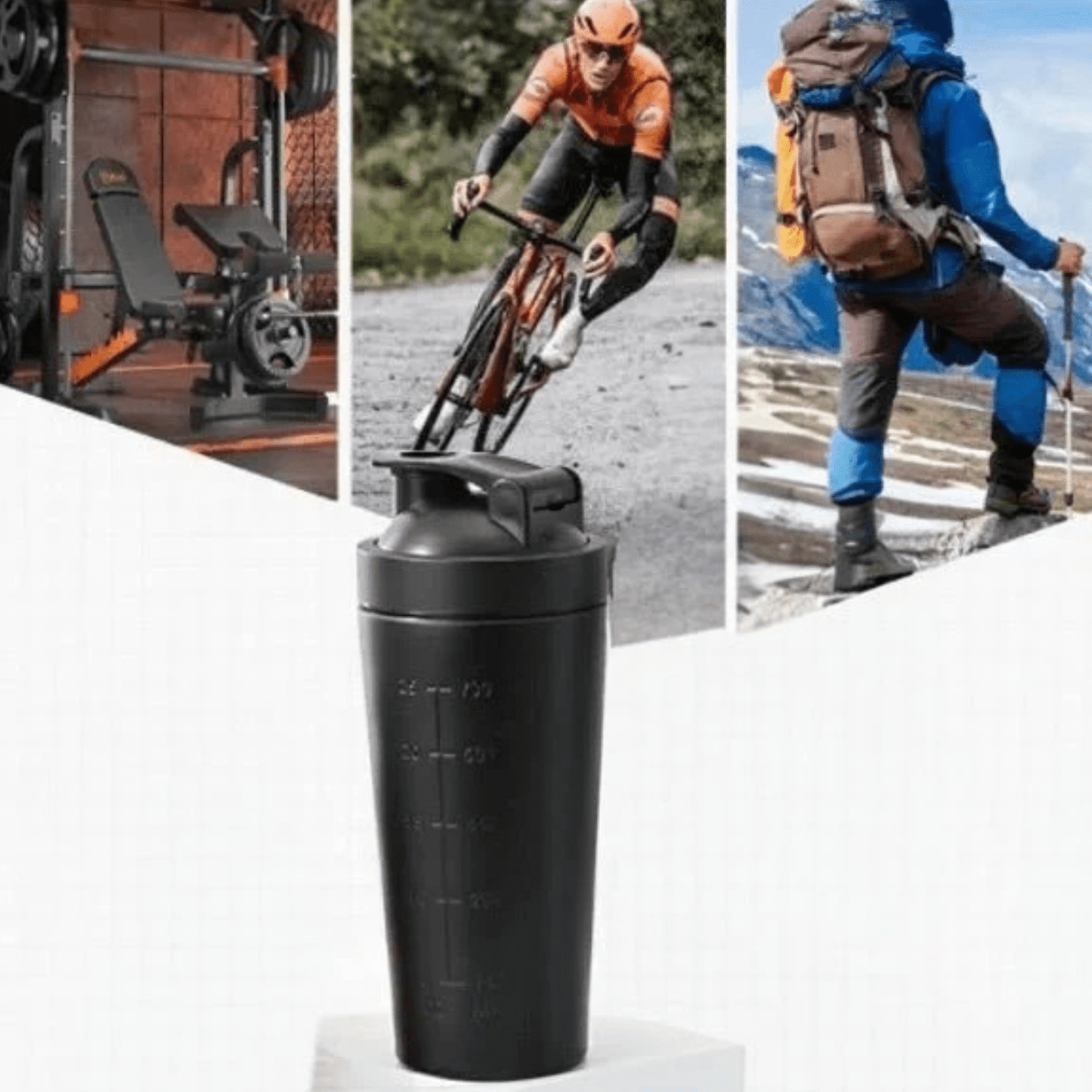 shaker inoxydable sport fitness hydratation quotidienne protéine