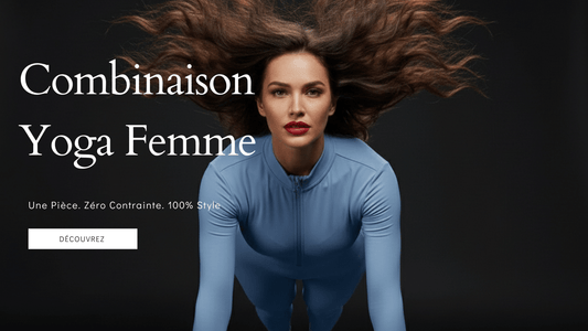 Bannière de l'article de blog sur la combinaison de yoga pour femme avec le titre "Une Pièce. Zéro Contrainte. 100% Style.