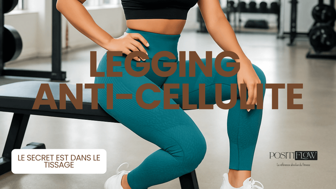 femme confiante portant un legging anti cellulite vert qui sculpte sa silhouette, illustrat le confort et l'efficacité du vêtement pour une peau lisse 