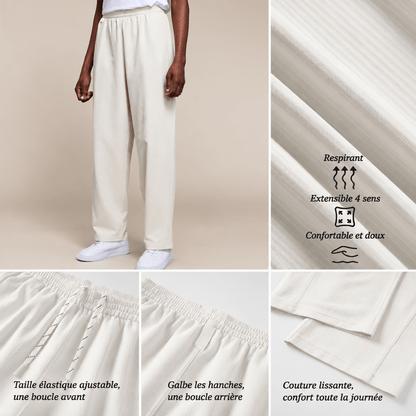 Détails du pantalon randonnée femme hiver : respirant, extensible 4 sens, taille élastique ajustable à boucles et couture lissante