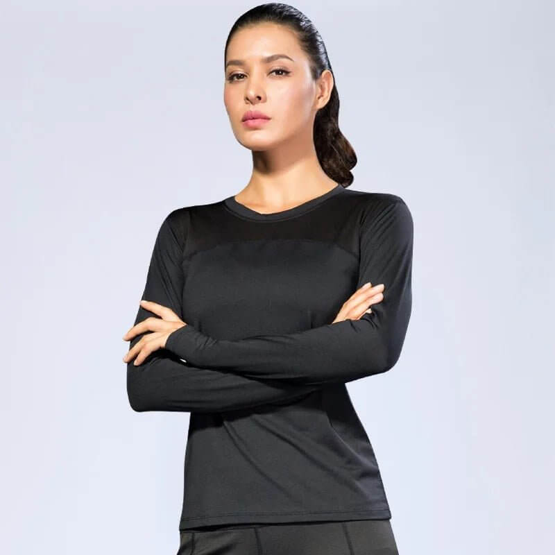 T-shirt Compression Femme Performance — Trous Pouces Anti-UV