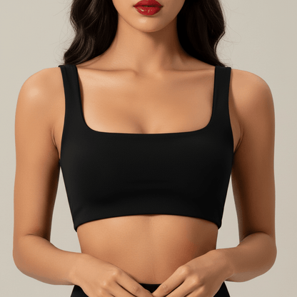 Zoom sur le tissu respirant d'un soutien gorge brassière de sport, idéal pour les brassières femme actives.