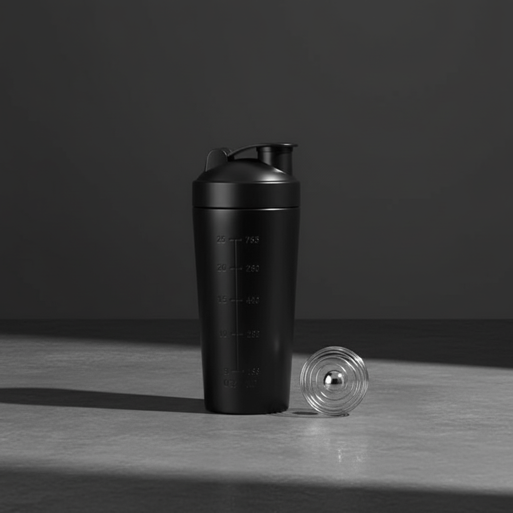 Boule de mélange acier inoxydable shaker noir - Shaker protéine boule mélange acier chirurgical anti-grumeaux