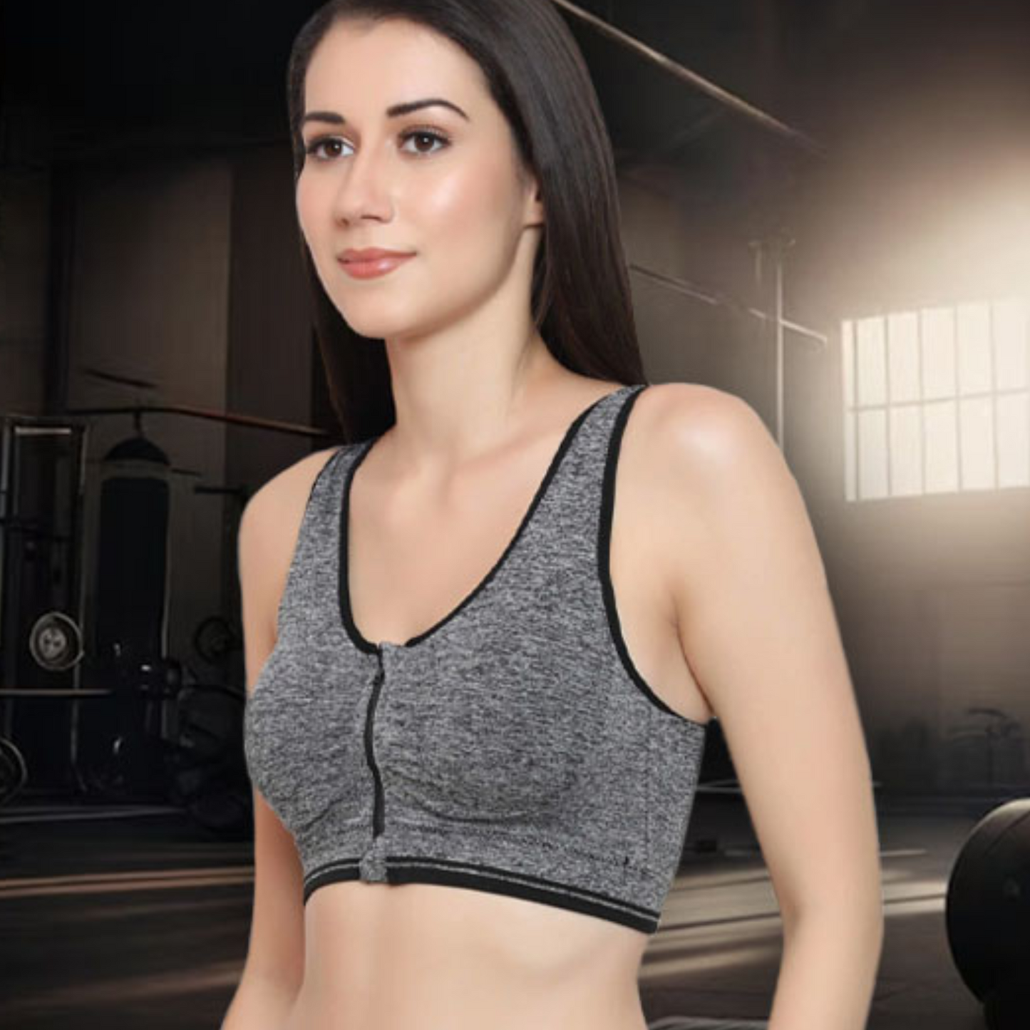 Brassière femme sport fermeture éclair danse zumba élégance mouvement