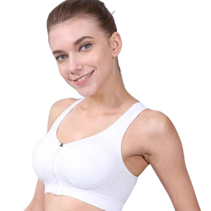 Brassière femme sport fermeture éclair fitness musculation performance