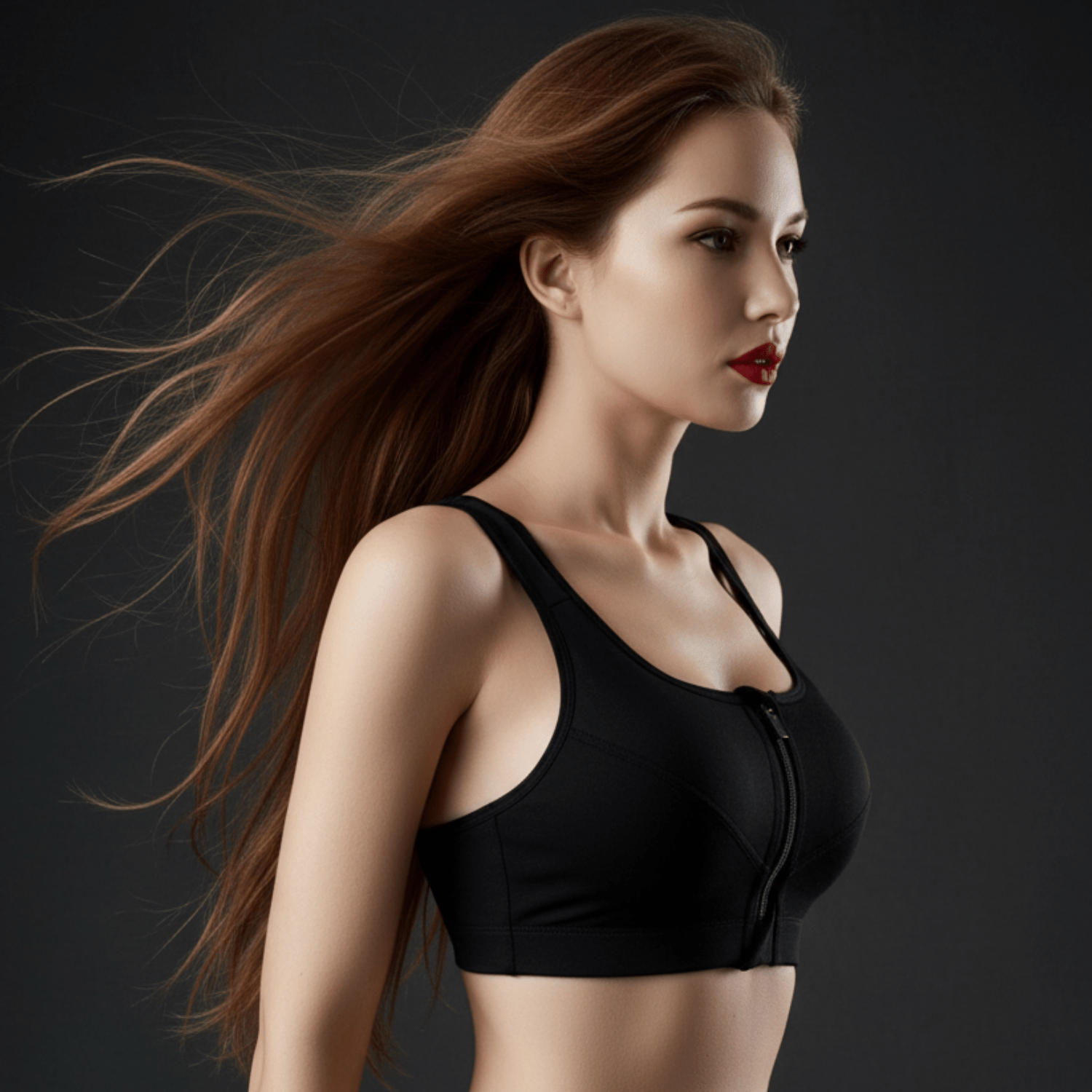 Brassière femme sport fermeture éclair danse zumba élégance mouvement