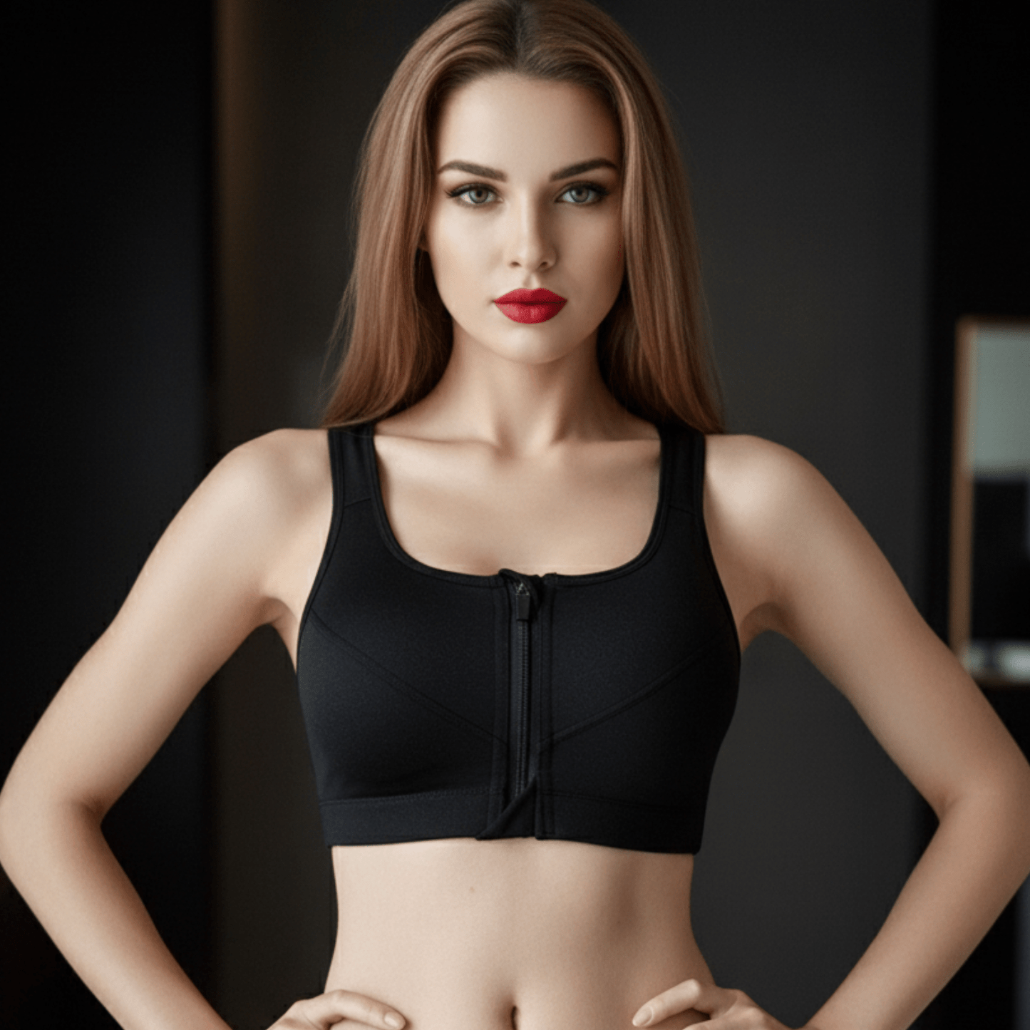 Brassière femme sport fermeture éclair sans fil liberté mouvement confort