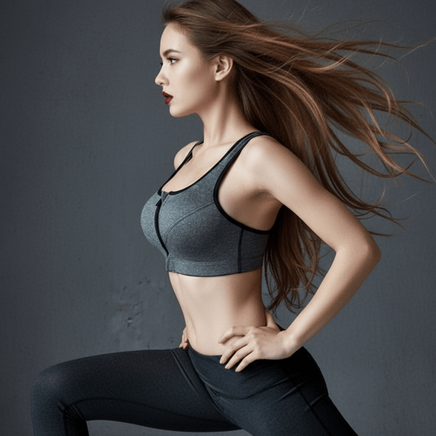 Brassière femme sport fermeture éclair yoga flexibilité maintien optimal