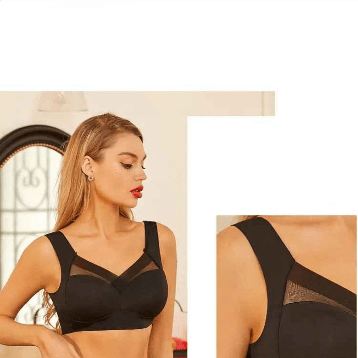 brassiere sport femme Design V neck sexy decollete elegant ligne feminine sophistiquee moderne