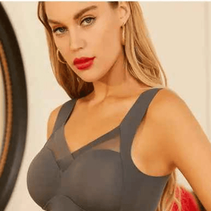 Brassiere sport femme V neck push up enhancement poitrine naturel bonnet profond