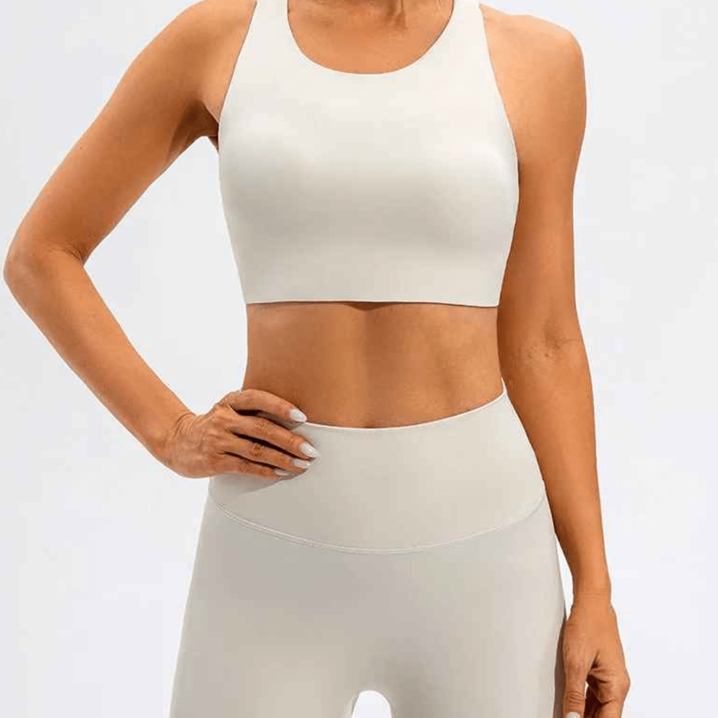 Brassiere sport femme antichoc dos nu séchage rapide respirant spandex nylon S-M-L-XL