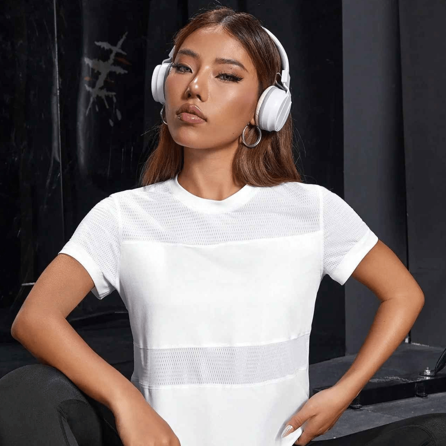 Col rond confortable t shirt blanc femme bien-être quotidien