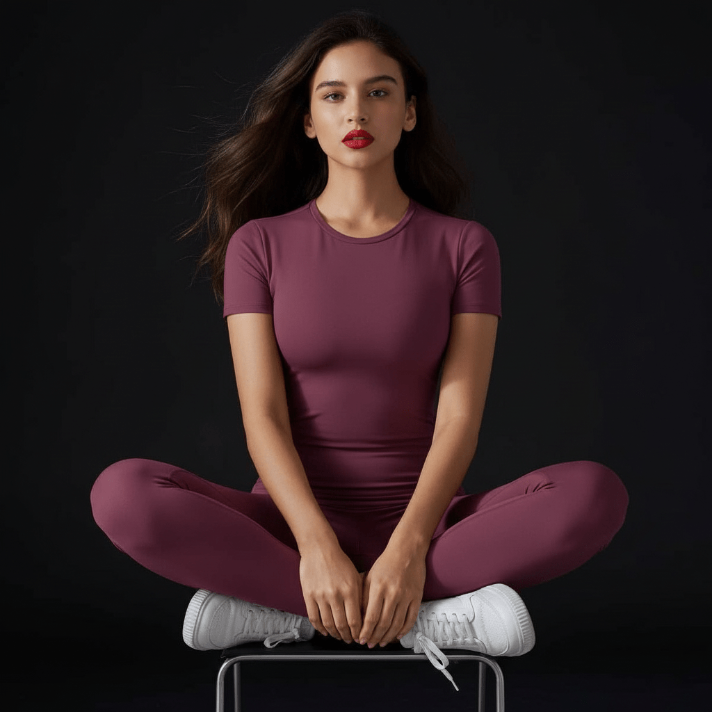 Composition polyamide élasthanne ensemble yoga technique