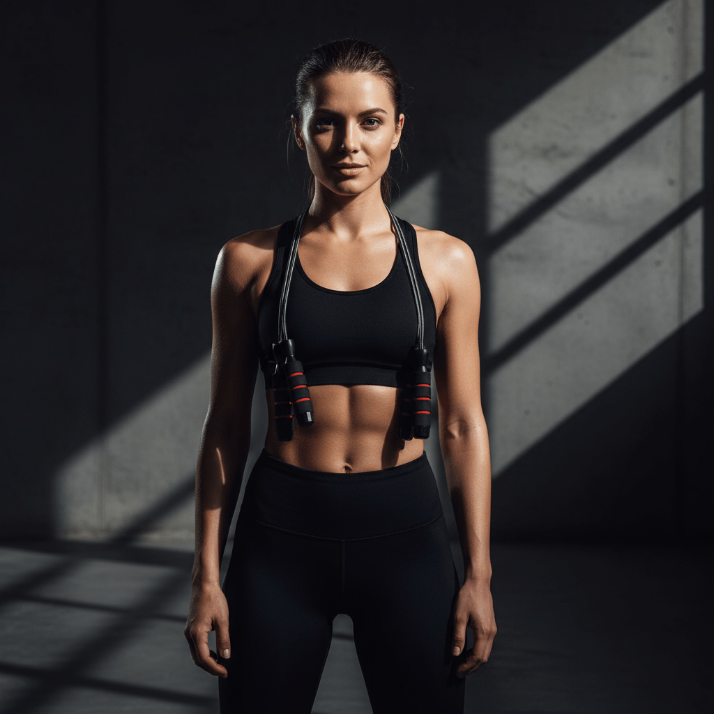 Corde a sauter ajustable fitness premium poignees ergonomiques cable acier