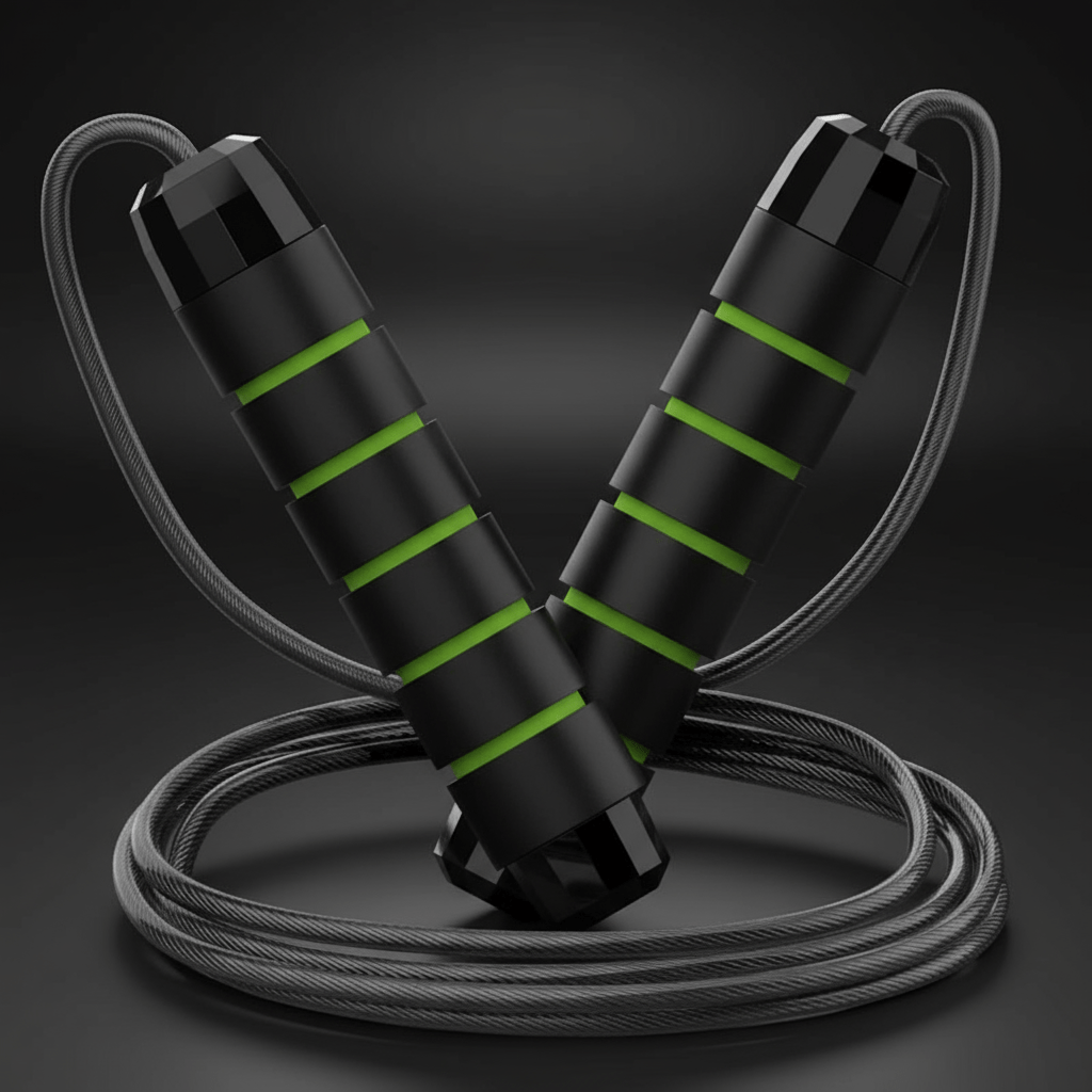 Corde a sauter fitness verte système ajustement rapide famille