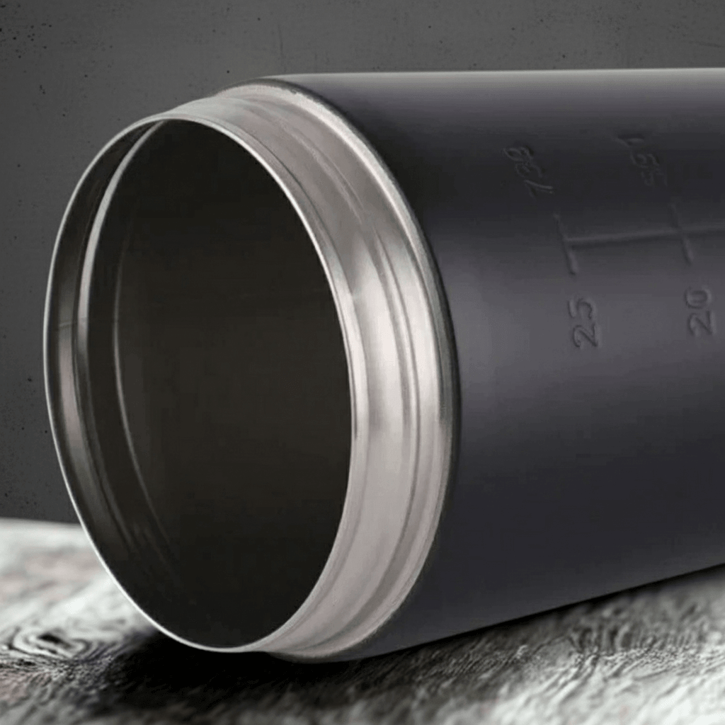 Couleur noir mat shaker inoxydable - Shaker protéine noir revêtement électrolyse tenue couleur garantie