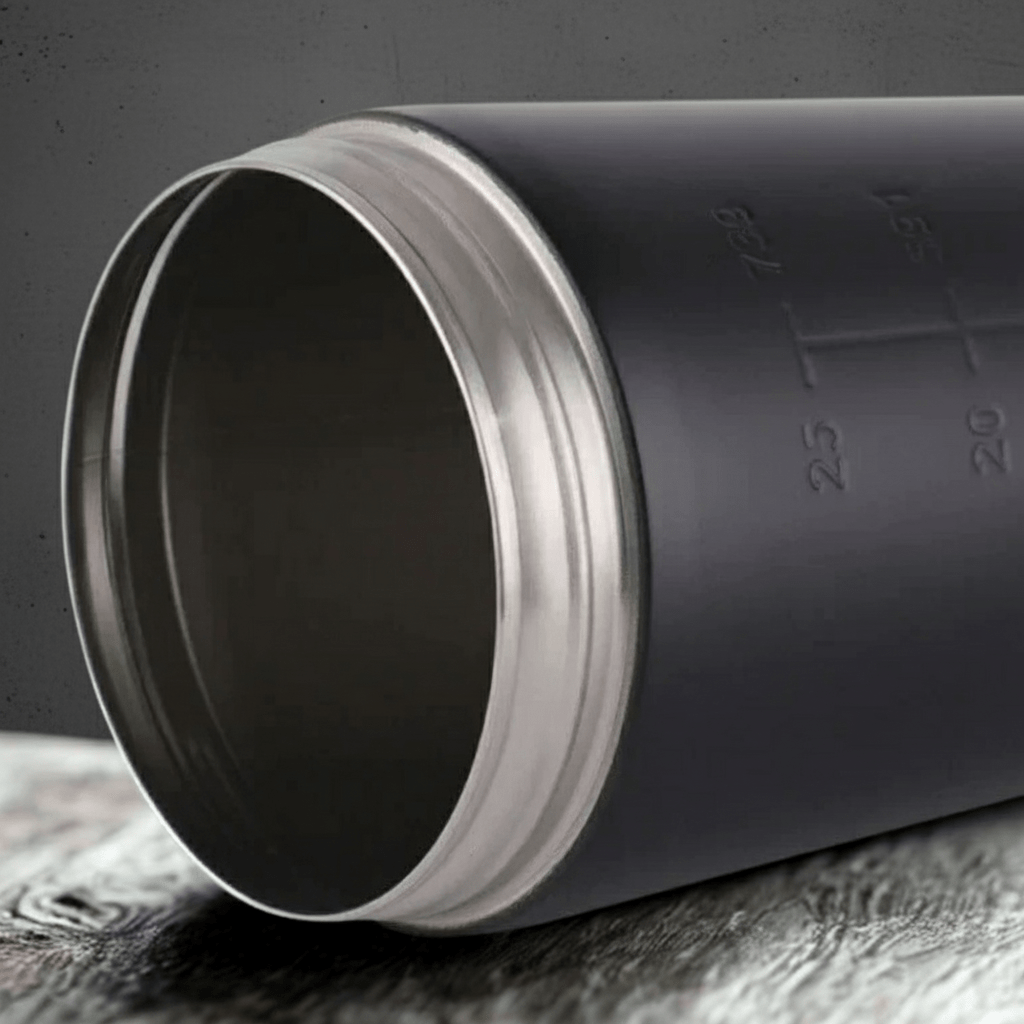 Couleur noir mat shaker inoxydable - Shaker protéine noir revêtement électrolyse tenue couleur garantie