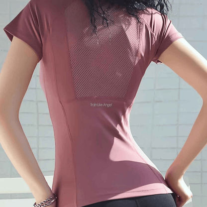 Coupe ajustée élégante t-shirt femme - design ergonomique liberté mouvement sport yoga