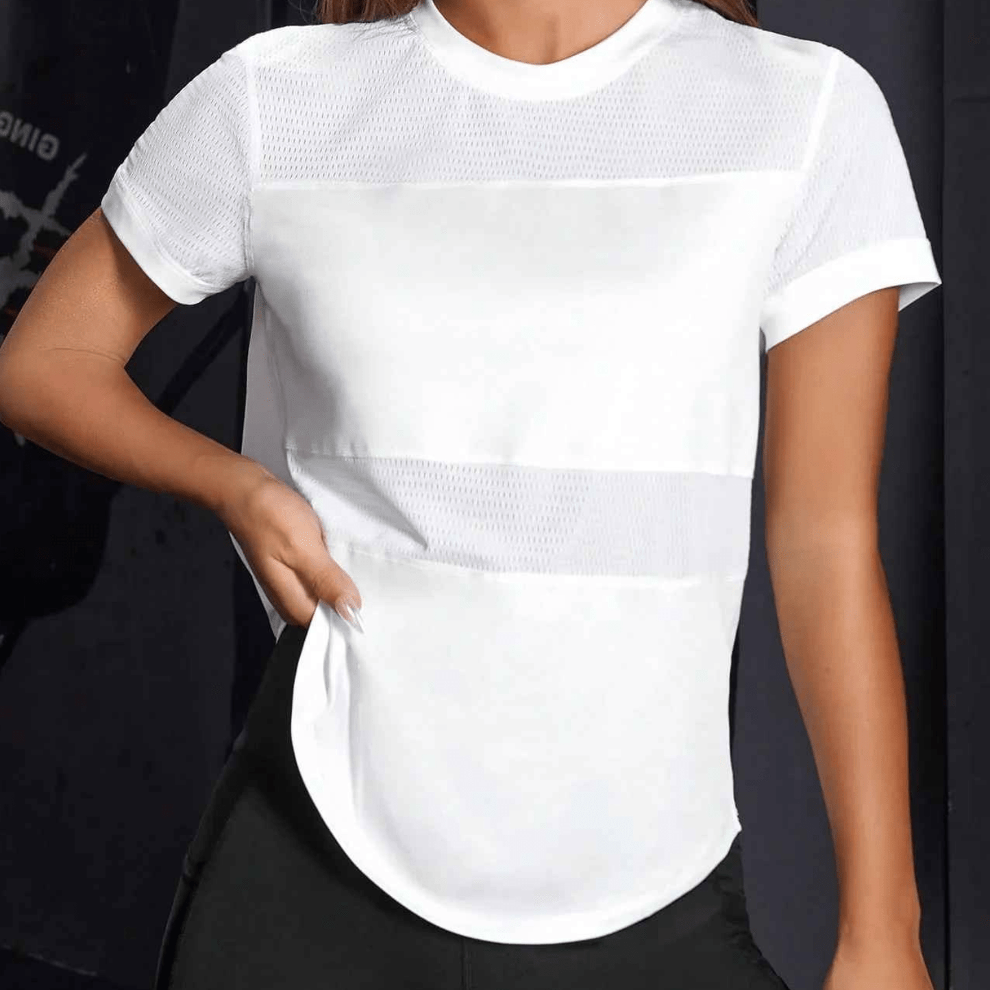Coupe ajustée t shirt blanc femme ajustement anatomique parfait