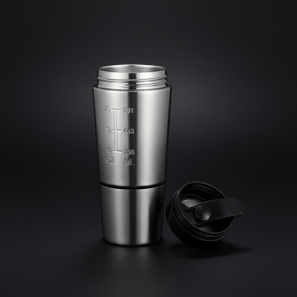 Couvercle anti-fuite hermétique du shaker protéine inox POSITIFLOW