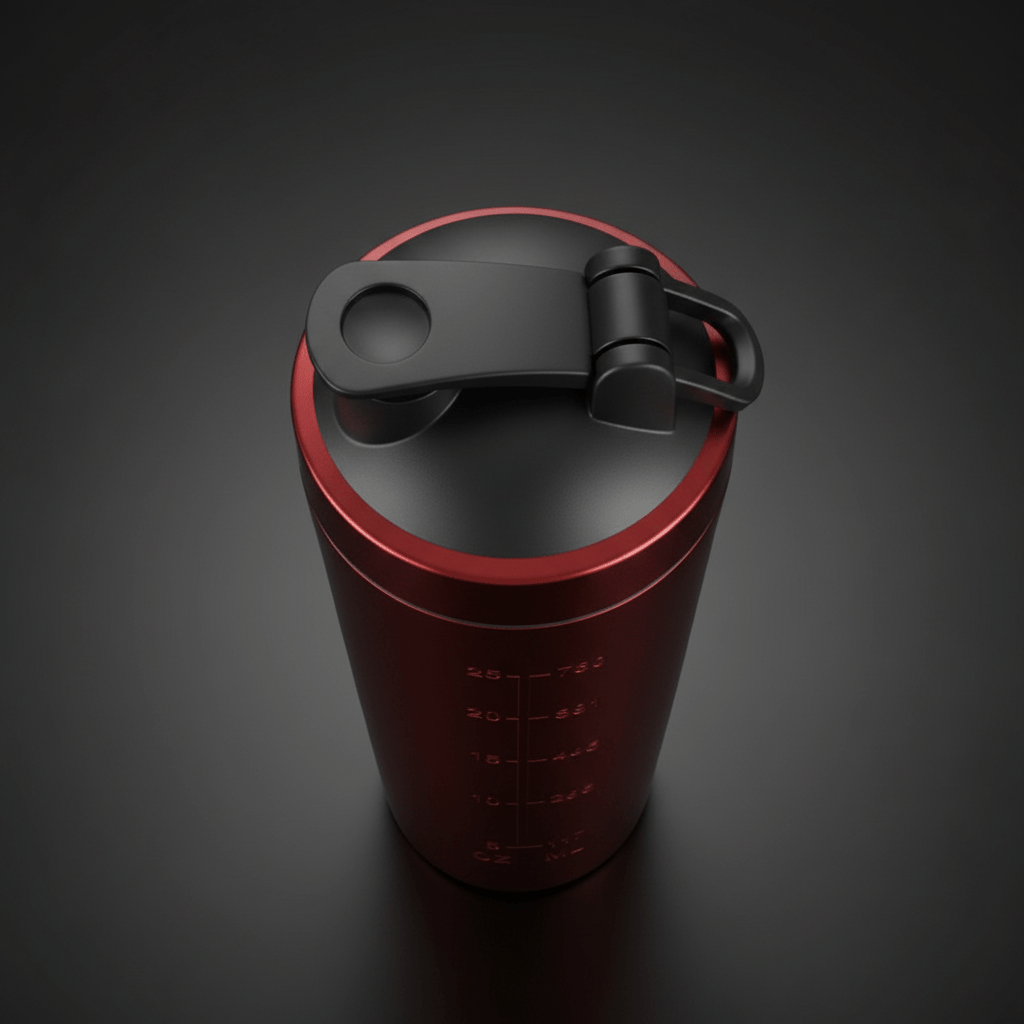 Couvercle shaker inoxydable rouge - Shaker anti-fuite système étanchéité triple protection vis renforcée