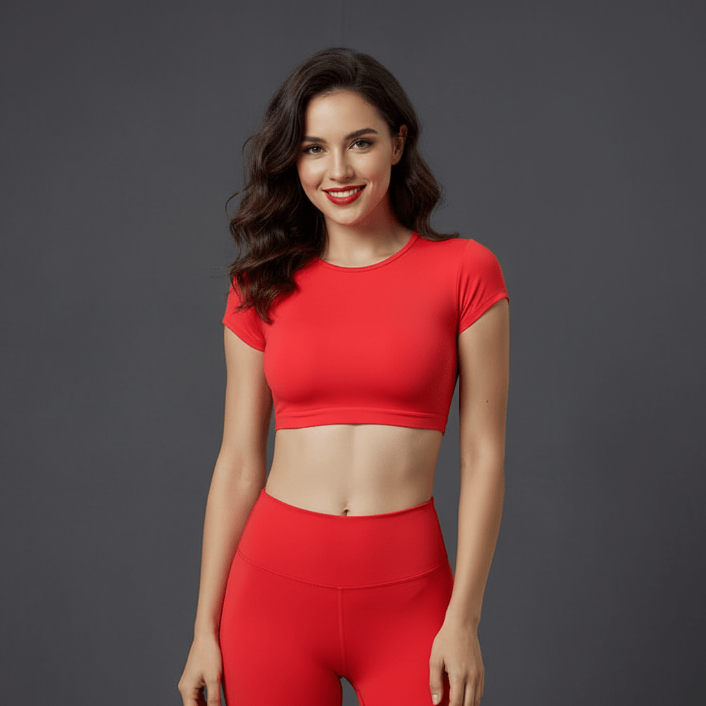 Crop top technique avec tissu évacuant la transpiration rapidement