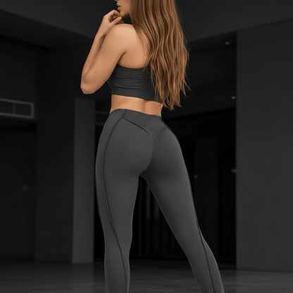 Détail ceinture taille haute legging yoga Positiflow, maintien stable sans compression