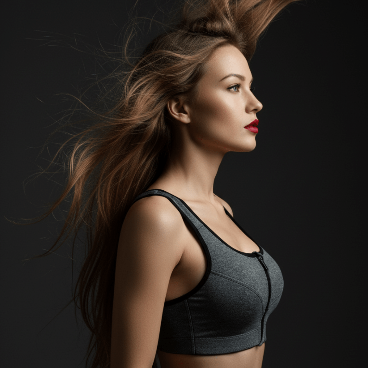 Détail double panneau avant brassière femme sport protection maintien renforcé