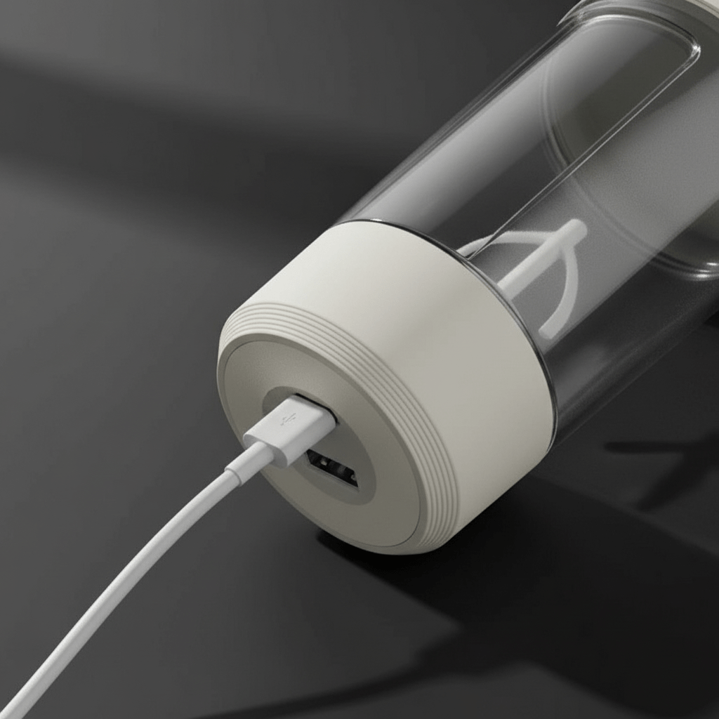 Détail indicateur LED batterie shaker protéine automatique USB