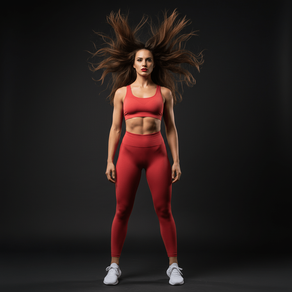 Détail taille haute legging rose, bande anti-slip, maintien ventre et hanches