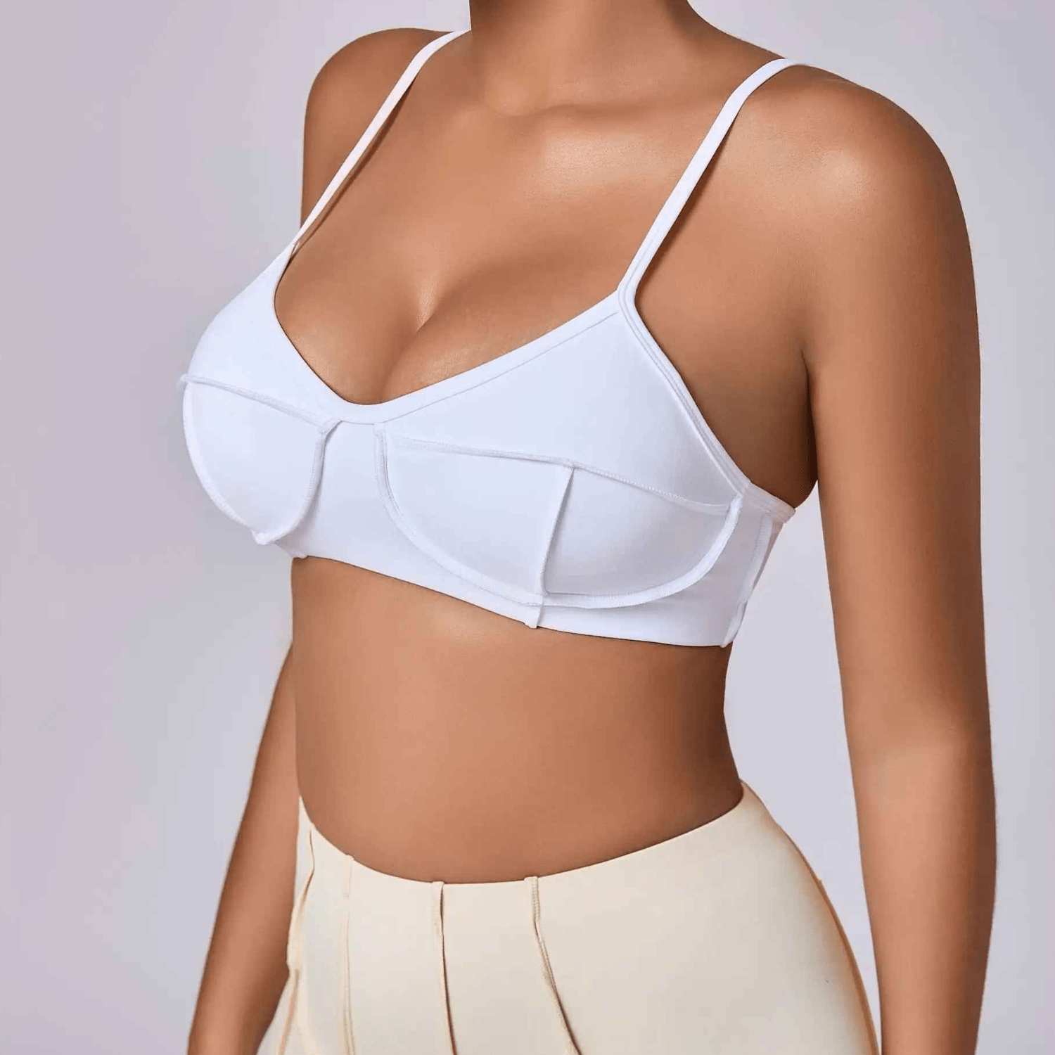 Design froissé sexy soutien gorge sport effet texturé sophistiqué plis stratégiques élégance sportive
