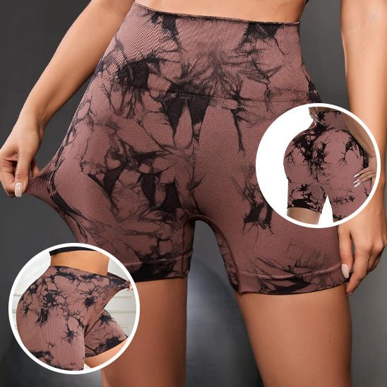 Femme running shorts sport tie-dye, liberté mouvement et performance cardio optimale