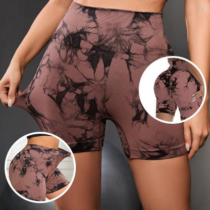 Femme running shorts sport tie-dye, liberté mouvement et performance cardio optimale