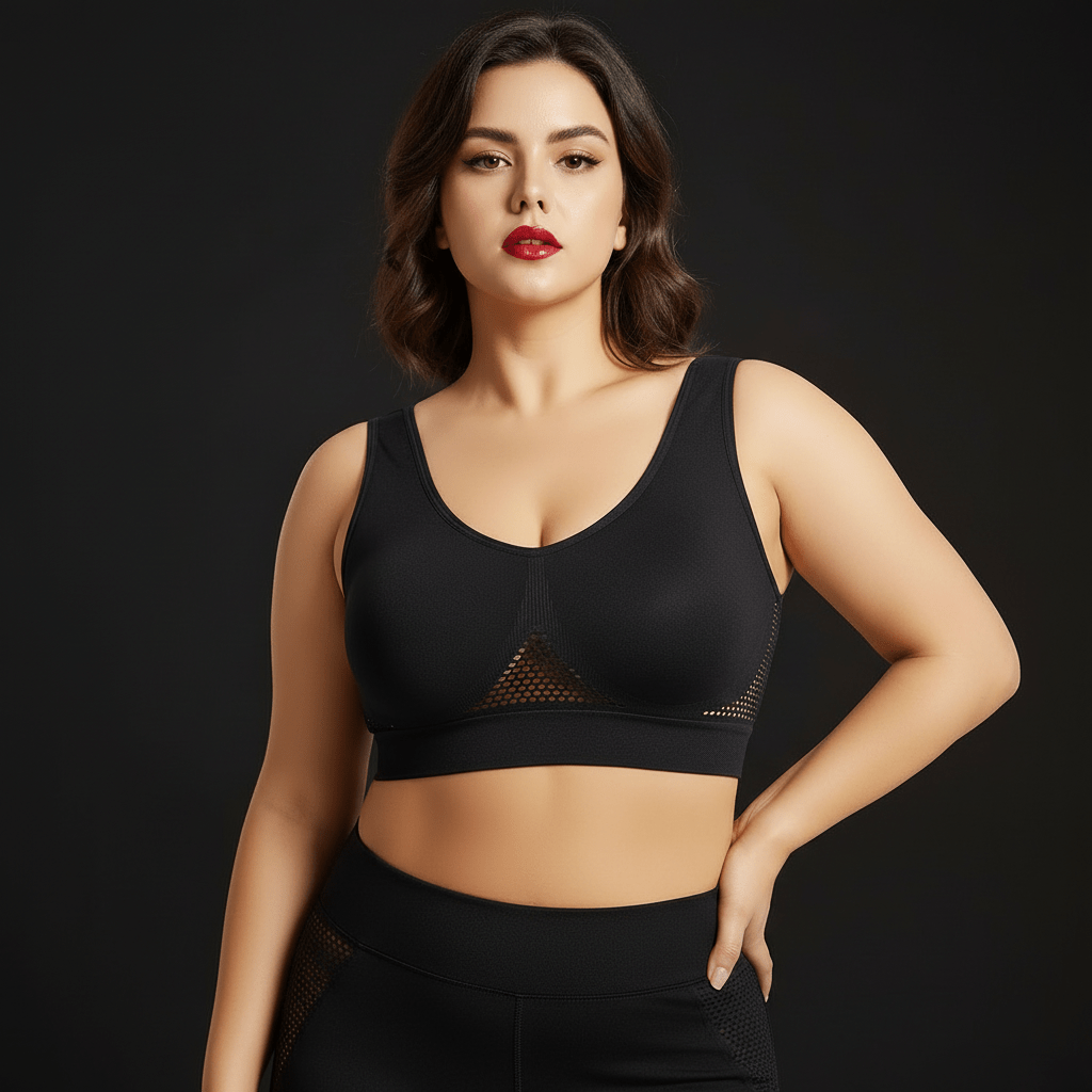 Femme sportive portant une brassière sport femme sans armatures pour un confort optimal