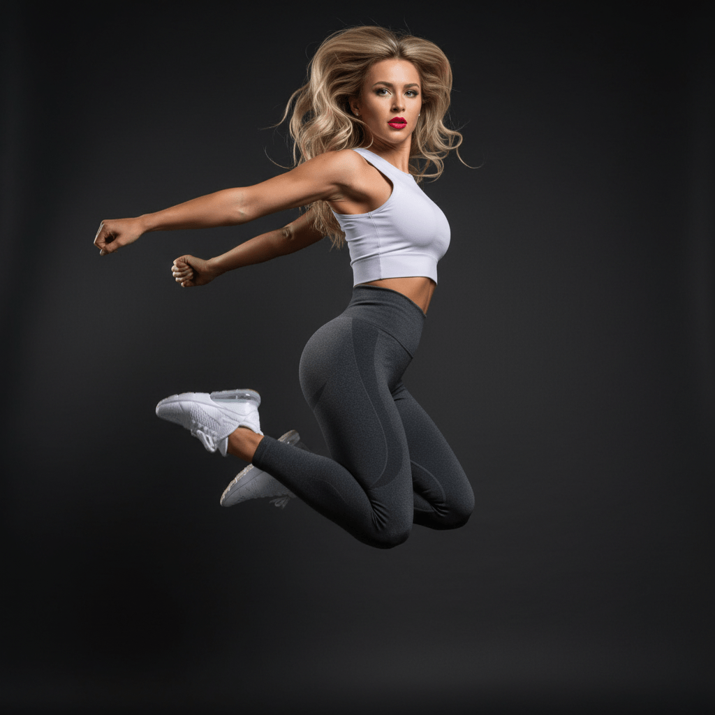 Femme portant legging strong compression musculation crossfit performance