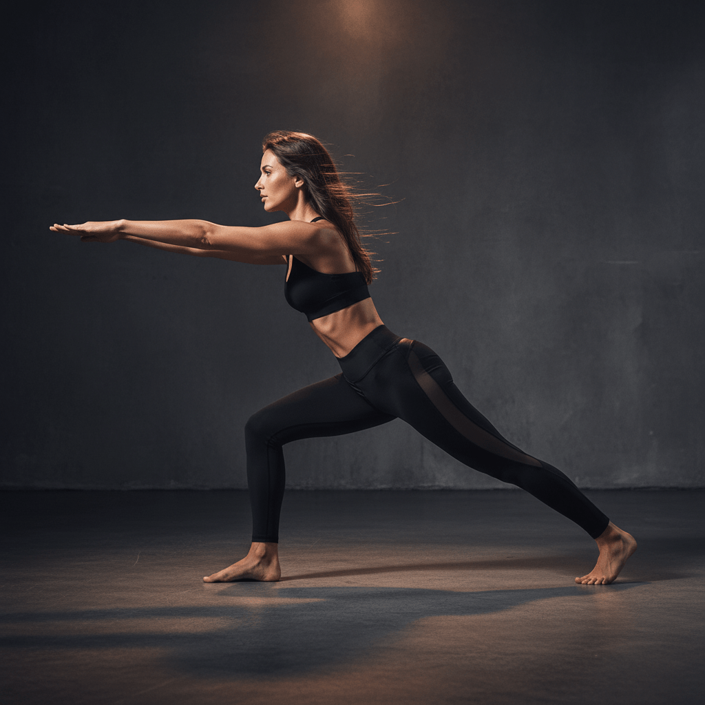 Femme portant leggings femme noir anti-transpiration pendant séance de yoga